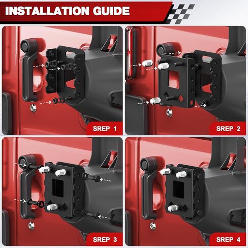 جيب جيب إطارات جبل لعام 2007-2018 Jeep Wrangler JK & JKU (2/4 أبواب) ، يناسب حاملة الإطارات الثقيلة ما يصل إلى 37 بوصة ، من الصلب الكربوني مع القبعة الإلكترونية والمسحوق in Saudi Arabia