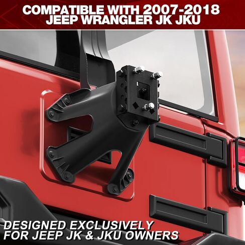 جيب جيب إطارات جبل لعام 2007-2018 Jeep Wrangler JK & JKU (2/4 أبواب) ، يناسب حاملة الإطارات الثقيلة ما يصل إلى 37 بوصة ، من الصلب الكربوني مع القبعة الإلكترونية والمسحوق in Saudi Arabia