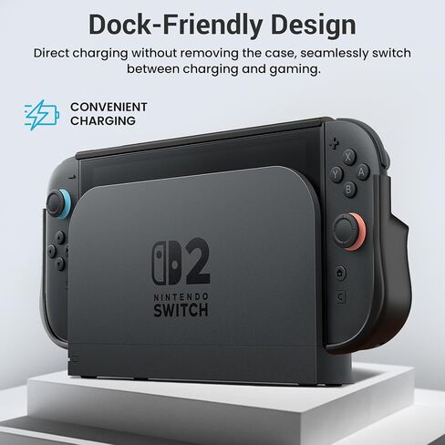 Switch 2 Case with PC Front Cover, Dockable TPU Ergonomic Grip Protective Case for Nintendo Switch 2 (2025), Kickstand-Compatible, Shockproof & Anti-Scratch in Saudi Arabia