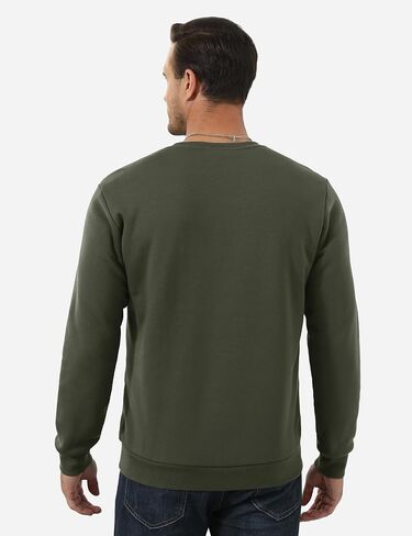 FASKUNOIE Men's Fleece Sweatshirts Warm Sherpa Lined Heavy Thicken Underwear Winter Crewneck Pullover Tops Shirts in Saudi Arabia