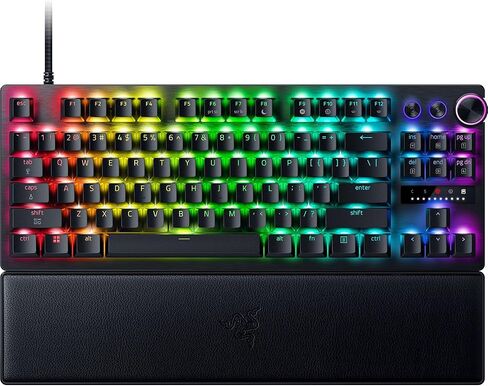 لوحة مفاتيح ألعاب الرياضات الإلكترونية Razer Huntsman V3 Pro TKL 8 كيلو هرتز: مفاتيح بصرية تناظرية الجيل 2-8000 هرتز - مشغل سريع - تشغيل قابل للتعديل - عناصر تحكم في الوسائط - أغطية مفاتيح PBT - أسود in Kuwait