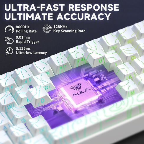 Aula WIN68 HE Ultra Wired Aluminum Mechanical Gaming Keyboard 60%, Automated Input, Adjustable Drive for Quick Trigger Mode, 8000Hz Polling Rate, Hall Effect Magnetic Switch, RGB Backlit Keyboard in Kuwait