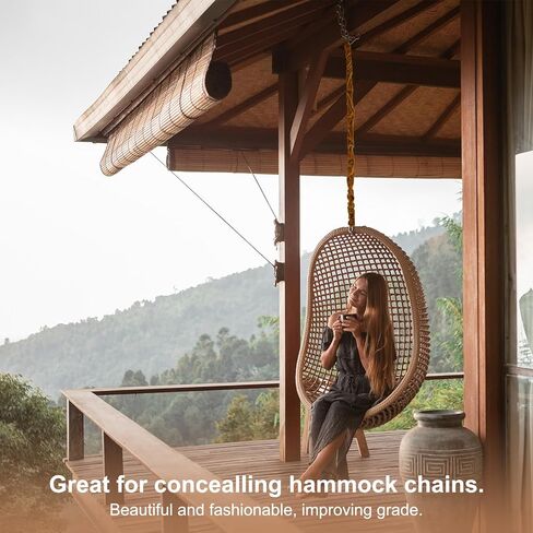 patikil 5.9ft الثريا سلسلة غطاء الحبل، 2 جهاز كمبيوتر شخصى القماش المخملي سلسلة الأكمام الزخرفية يغطي الحبل لأسلاك الثريا كابل سوينغ، نمط سستة، القهوة الخفيفة in Kuwait