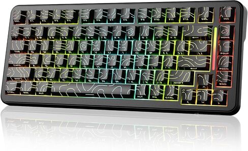 ATTACK SHARK X82PRO HE 75% Wireless Rapid Trigger Gaming Keyboard, Hall Effect Magnetic Switch Keyboard with 0.01mm RT Adjustable Actuation, 8Khz Polling Rate, Hot-Swap, RGB, for PC Gamer (Comic) in Saudi Arabia