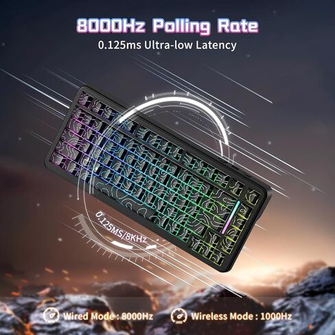 ATTACK SHARK X82PRO HE 75% Wireless Rapid Trigger Gaming Keyboard, Hall Effect Magnetic Switch Keyboard with 0.01mm RT Adjustable Actuation, 8Khz Polling Rate, Hot-Swap, RGB, for PC Gamer (Comic) in Saudi Arabia