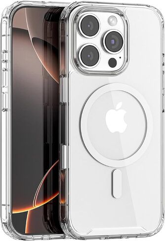 PULOKA for iPhone 16 Promax Transparent Case, Compatible with MagSafe, Clear Protector Slim Cover, Magnetic Phone Case for iPhone 16 Promax 6.9 inch White in Saudi Arabia