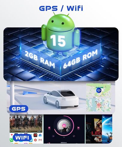 راديو 2G+64G لسيارة Mercedes Benz E Class W211 E200 مع Carplay لاسلكي/Android Auto، ستيريو بشاشة لمس Android 7 بوصة، بلوتوث، GPS، SWC+ كاميرا احتياطية in Saudi Arabia