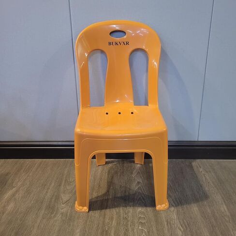 BUKVXR Chairs Plastic Chair with Backrest – Sturdy and Comfortable Orange Lounge Chair in Saudi Arabia