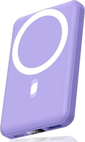 AOGUERBE for Magsafe Portable Charger, 10000mAh Wireless Magnetic Power Bank PD 22.5W Fast Charging Battery Pack with LED Display for iPhone 17/16/15/14/13/12 Series-White in Kuwait