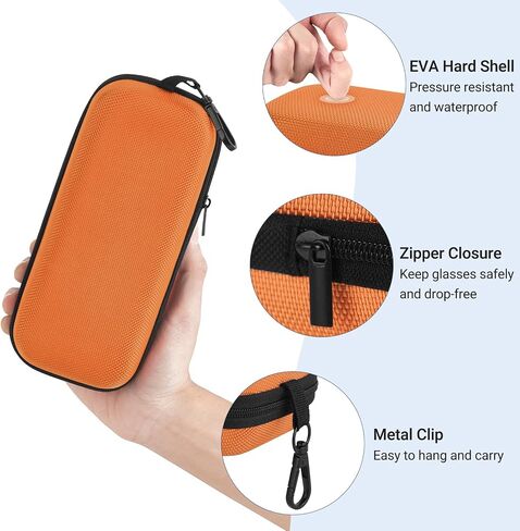Mkono Double Eyeglasses Case, EVA Hard Shell Travel Sunglasses Organizer with Zipper Closure Multiple Glasses Case for Travel Women Men Vehicle, Black in Saudi Arabia