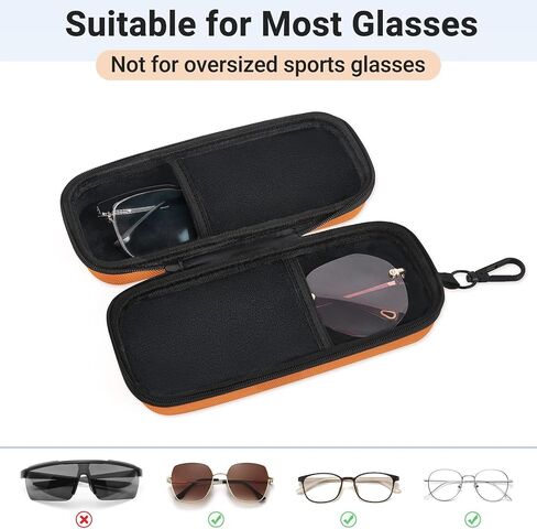 Mkono Double Eyeglasses Case, EVA Hard Shell Travel Sunglasses Organizer with Zipper Closure Multiple Glasses Case for Travel Women Men Vehicle, Black in Saudi Arabia
