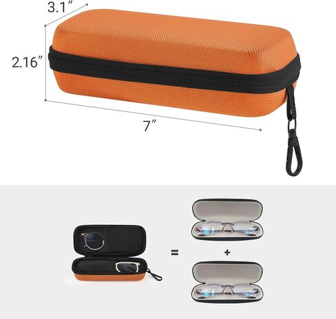 Mkono Double Eyeglasses Case, EVA Hard Shell Travel Sunglasses Organizer with Zipper Closure Multiple Glasses Case for Travel Women Men Vehicle, Black in Saudi Arabia