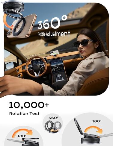 MAGIC JOHN Magnetic Phone Holders for Your Car [Car Aroma Mount] [2-in-1 Fragrance Diffuser & Phone Stand][Ultra-Suction Cup] 360° Adjustable Magnetic Phone Holder, Car Accessories for iPhone, Black in Saudi Arabia
