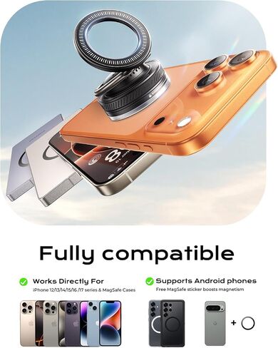 MAGIC JOHN Magnetic Phone Holders for Your Car [Car Aroma Mount] [2-in-1 Fragrance Diffuser & Phone Stand][Ultra-Suction Cup] 360° Adjustable Magnetic Phone Holder, Car Accessories for iPhone, Black in Saudi Arabia