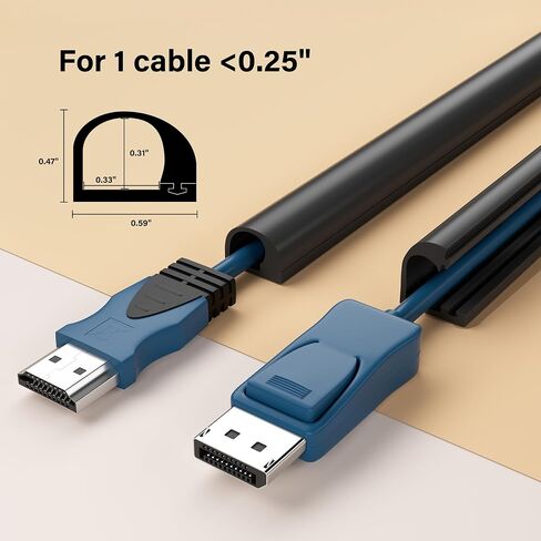 Cord Hider for Wall Mounted TV, 118" One Cable Cover with Side Open, Flexible Silicone Wire Raceway Management,Self-Adhesive Cord Organizer,Wire Concealer Channel, Black in Saudi Arabia