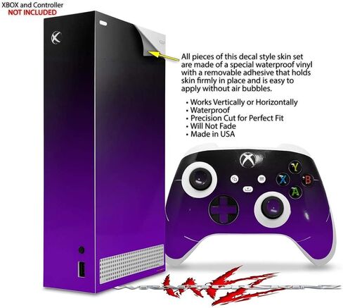 WraptorSkinz Skin Decal Vinyl Wrap compatible with the XBOX Series S Console and Controller Smooth Fades Purple Black (GAMING CONSOLE NOT INCLUDED) in Saudi Arabia