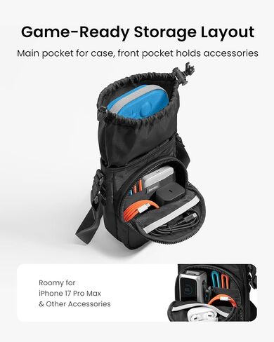 حقيبة Tomtoc Sling Crossbody لجهاز Nintendo Switch 2، حافظة رفيعة، حقيبة ألعاب واقية لحمل الصدر أثناء السفر in Saudi Arabia