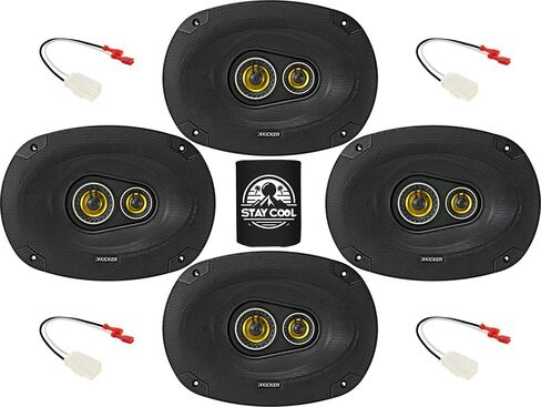 KICKER Speakers 6X9 inch for Jeep Cherokee 2019-2020 Upgrade Kit - 4 Pack of CS Series with Harness, Car Audio Front and Rear Door Speaker CSC693, 46CSC6934 in Saudi Arabia