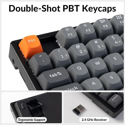 لوحة مفاتيح ميكانيكية لاسلكية Keychron K8 Max TKL، QMK 2.4 جيجا هرتز/بلوتوث 5.1/سلكية مع إطار من الألومنيوم، مفتاح Keychron Super Banana بإضاءة خلفية RGB وقابل للتبديل السريع لنظام التشغيل Mac Windows Linux in Saudi Arabia
