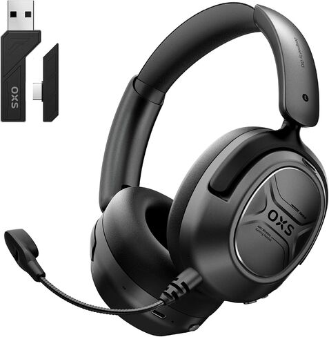 OXS Storm A2 Wireless Gaming Headset, Active Noise Cancellation, Over Ear Headphone with Mic, Bluetooth 5.4 & 2.4GHz Low Latency, Dual EQ Modes, 70H Playtime, for PC, Switch, PS4, PS5, Mobile, Black in Saudi Arabia