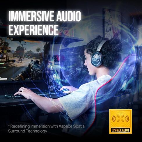 OXS Storm A2 Wireless Gaming Headset, Active Noise Cancellation, Over Ear Headphone with Mic, Bluetooth 5.4 & 2.4GHz Low Latency, Dual EQ Modes, 70H Playtime, for PC, Switch, PS4, PS5, Mobile, Black in Saudi Arabia