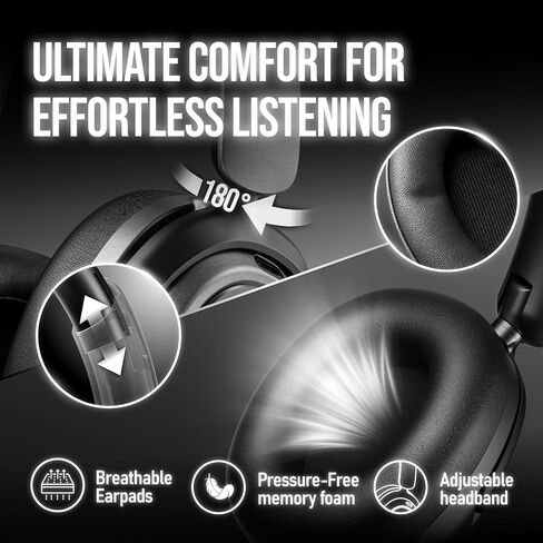 OXS Storm A2 Wireless Gaming Headset, Active Noise Cancellation, Over Ear Headphone with Mic, Bluetooth 5.4 & 2.4GHz Low Latency, Dual EQ Modes, 70H Playtime, for PC, Switch, PS4, PS5, Mobile, Black in Saudi Arabia