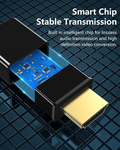 كابل DisplayPort إلى HDMI، منفذ عرض 4K أحادي الاتجاه (DP) من الكمبيوتر إلى كابل شاشة HDMI مطلي بالذهب، متوافق مع Lenovo وHP وASUS وDell وThinkPad وNVIDIA والمزيد - 6 أقدام/1.8 متر in Saudi Arabia