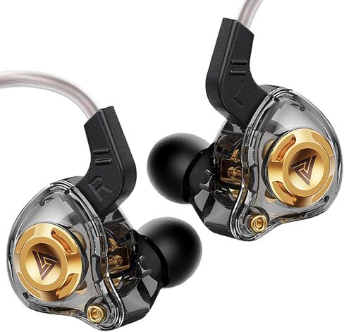 سماعات أذن سلكية IEM، سماعات رأس QKZ Ak6 SRS للألعاب داخل الأذن مع 11 مم DD لصوت عالي الدقة وشفاف، سماعات أذن مزودة بميكروفون وكابل OFC للألعاب وموسيقيي الفيديو والمغنيين in Kuwait