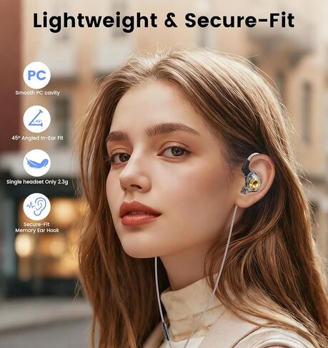 سماعات أذن سلكية IEM، سماعات رأس QKZ Ak6 SRS للألعاب داخل الأذن مع 11 مم DD لصوت عالي الدقة وشفاف، سماعات أذن مزودة بميكروفون وكابل OFC للألعاب وموسيقيي الفيديو والمغنيين in Kuwait