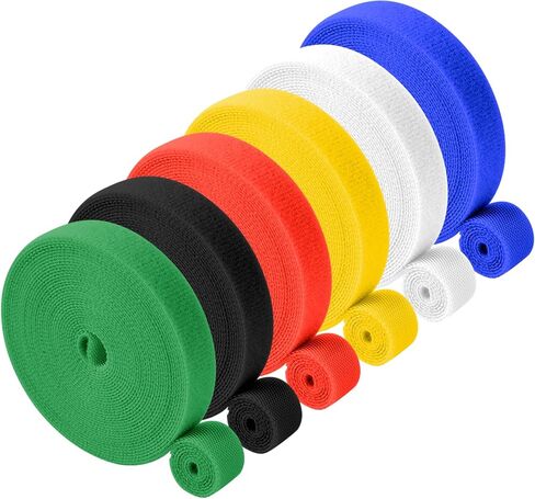 6.5ft x 1 Pack Reusable Cable Ties, Adjustable Cord Straps, Cable Organizer, Cord Wrap and Hook Loop Cords Management, Grey in Saudi Arabia