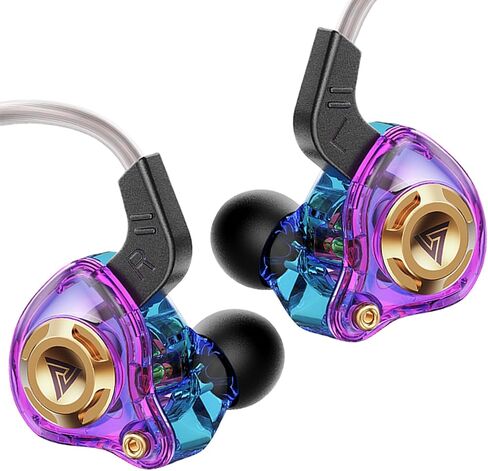 سماعات أذن سلكية IEM، سماعات رأس QKZ Ak6 SRS للألعاب داخل الأذن مع 11 مم DD لصوت عالي الدقة وشفاف، سماعات أذن مزودة بميكروفون وكابل OFC للألعاب وموسيقيي الفيديو والمغنيين in Kuwait