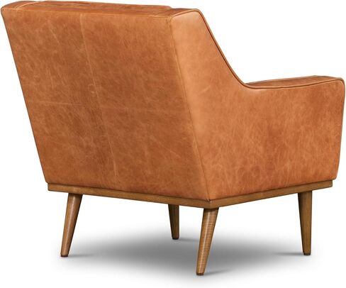 POLY & BARK Bo Lounge Chair in Full-Grain Pure-Aniline Italian Leather, Cognac Tan in Kuwait