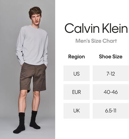 Calvin Klein Men's Dress Socks - Lightweight Cotton Blend Crew Socks (8 Pack) in Saudi Arabia