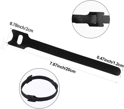 60 PCS 7.87" Reusable Cable Ties, Adjustable Cord Straps, Wire Organizer for Cord Management, Black, No Trimming Needed in Saudi Arabia
