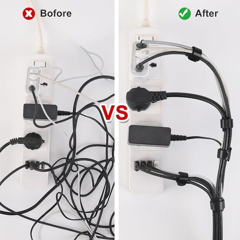 60 PCS 7.87" Reusable Cable Ties, Adjustable Cord Straps, Wire Organizer for Cord Management, Black, No Trimming Needed in Saudi Arabia