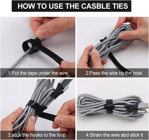 60 PCS 7.87" Reusable Cable Ties, Adjustable Cord Straps, Wire Organizer for Cord Management, Black, No Trimming Needed in Saudi Arabia