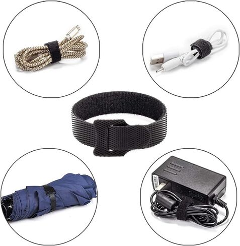 60 PCS 7.87" Reusable Cable Ties, Adjustable Cord Straps, Wire Organizer for Cord Management, Black, No Trimming Needed in Saudi Arabia
