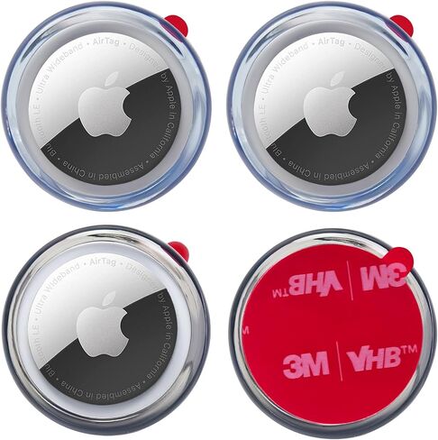 4 عبوات من حافظات Airtag، حافظة واقية مع ملصق لاصق قوي 3M متوافق مع بطاقات Apple Air للالتصاق على سماعات الرأس عن بعد للتلفزيون وحقائب الظهر والأمتعة والكمبيوتر المحمول والدراجة in Kuwait