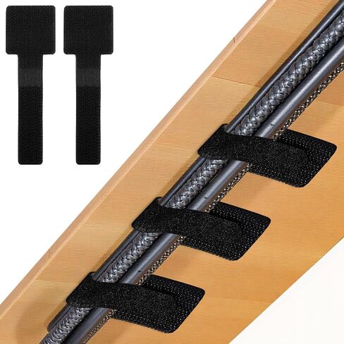 100Pcs Hook and Loop Cable Ties, Self Adhesive Wire Management Cable Clips Adjustable Hook and Loop Cable Straps Cord Wrappers Keeper Cord Holder for Kitchen Appliances Office Home (Black) in Saudi Arabia