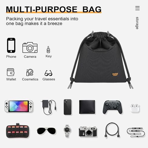 Lightweight Headphone Storage Bag, Portable Headset Carrying Pouch Headphone Case Bag Soft Travel Pouch for Over-Ear Headphones/Gaming Headsets/Neckband Earbuds (Large Black) in Saudi Arabia