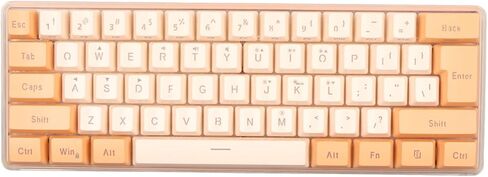Generic لوحة مفاتيح سلكية صغيرة للألعاب مكونة من 61 مفتاحًا RGB بنسبة 60 بالمائة ميكانيكية مقلدة مدمجة للطابعة (أبيض وردي) in Kuwait