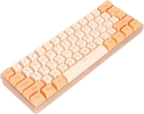 Generic لوحة مفاتيح سلكية صغيرة للألعاب مكونة من 61 مفتاحًا RGB بنسبة 60 بالمائة ميكانيكية مقلدة مدمجة للطابعة (أبيض وردي) in Kuwait
