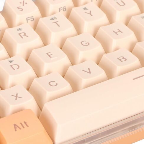 Generic لوحة مفاتيح سلكية صغيرة للألعاب مكونة من 61 مفتاحًا RGB بنسبة 60 بالمائة ميكانيكية مقلدة مدمجة للطابعة (أبيض وردي) in Kuwait