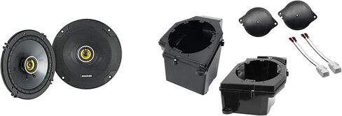 Jeep JL (2018-2023) & Kicker 46CSC654 6.5" CSC Coaxial Speakers and Front 6.5" Speaker Pods with Tweeter Adaptors Compatible with JT (2020-2023) in Saudi Arabia