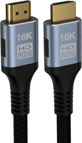 16K 8K HDMI 2.2 Cable 96Gbps 6.6FT/2M, Ultra High Speed HDMI Gaming Cord Support 4K@480Hz 8K@240Hz, HDCP 2.2&2.3, Dynamic HDR, eARC,DTS:X, Compatible with PC/Monitor TV/HDTV/PS5/Blu-ray in Saudi Arabia