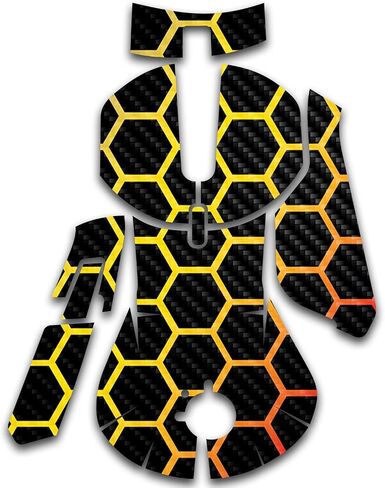 MightySkins Carbon Fiber Skin Compatible with SteelSeries Rival 5 Gaming Mouse - Primary Honeycomb | Protective, Durable Textured Carbon Fiber Finish | Easy to Apply | Made in The USA in Saudi Arabia