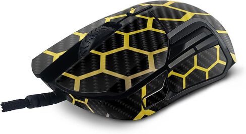 MightySkins Carbon Fiber Skin Compatible with SteelSeries Rival 5 Gaming Mouse - Primary Honeycomb | Protective, Durable Textured Carbon Fiber Finish | Easy to Apply | Made in The USA in Saudi Arabia