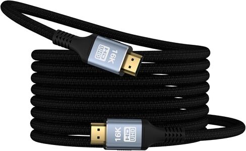 16K 8K HDMI 2.2 Cable 96Gbps 6.6FT/2M, Ultra High Speed HDMI Gaming Cord Support 4K@480Hz 8K@240Hz, HDCP 2.2&2.3, Dynamic HDR, eARC,DTS:X, Compatible with PC/Monitor TV/HDTV/PS5/Blu-ray in Saudi Arabia