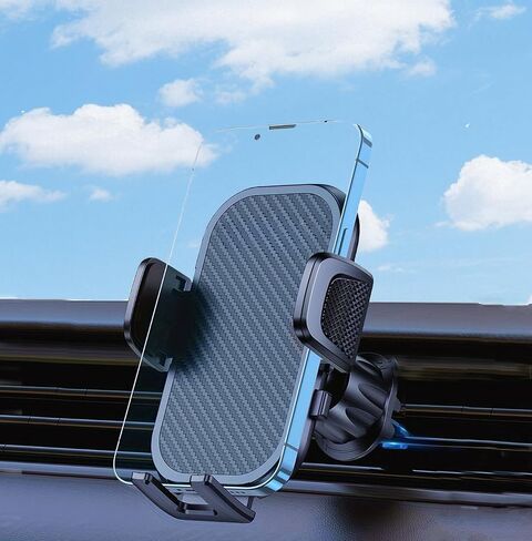 Phone Holders for Car, Air Vent Cell Phone Mount with Upgraded Metal Hook Clip, Universal Cradle for iPhone, Android & All Smartphones, Black in Saudi Arabia