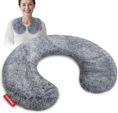 Neck Heating Pad Microwavable for Neck Pain Relief, Moist Hot Compress Microwave Neck Warmer Wrap for Neck Sore Muscles Relief, Lavender Aroma, 25 x 5.7 Inches, Blue in Saudi Arabia